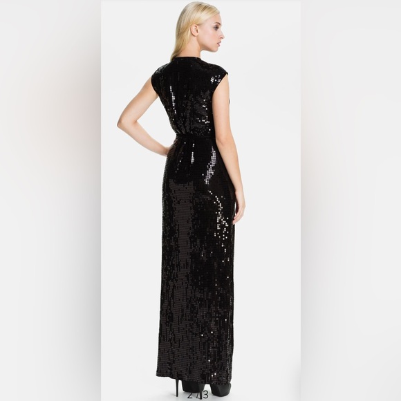 Michael Kors Sequin Wrap Maxi Dress - Picture 3 of 12